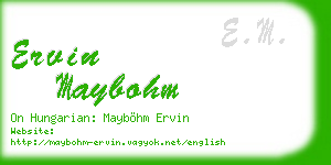 ervin maybohm business card