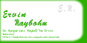 ervin maybohm business card
